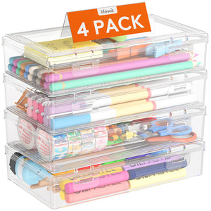 Lifewit Snap-On Plastic Pencil Case, Stackable Large Capacity Hard Pencil Case