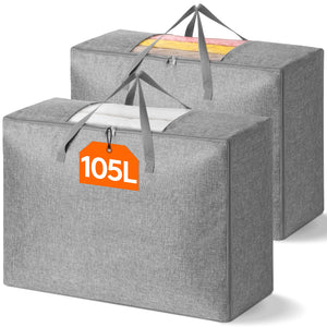 Lifewit 105L Comforter Storage Bag, 2 Pack Folable Storage Bins