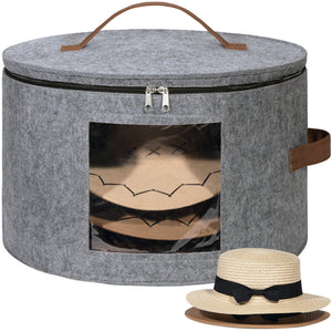 Lifewit Round Cowboy Hat Box for 7 Caps