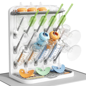 Lifewit Large Baby Bottle Drying Rack with Drain Mat & 15 Hooks