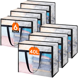 Lifewit 6 Pack Clear Blanket Storage Bags