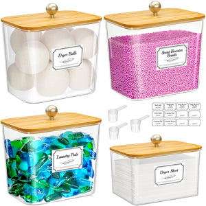 Lifewit Laundry Pods Container with Lid, Dryer Sheet Holder