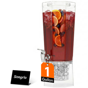 Lifewit 1 Gallon Drink Dispenser for Parties, Plastic Beverage Container