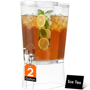 Lifewit 2 Gallon Drink Dispenser for Parties, Large Plastic Beverage Container