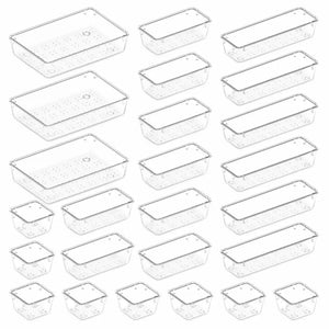 Lifewit 25 PCS Clear Plastic Drawer Storage